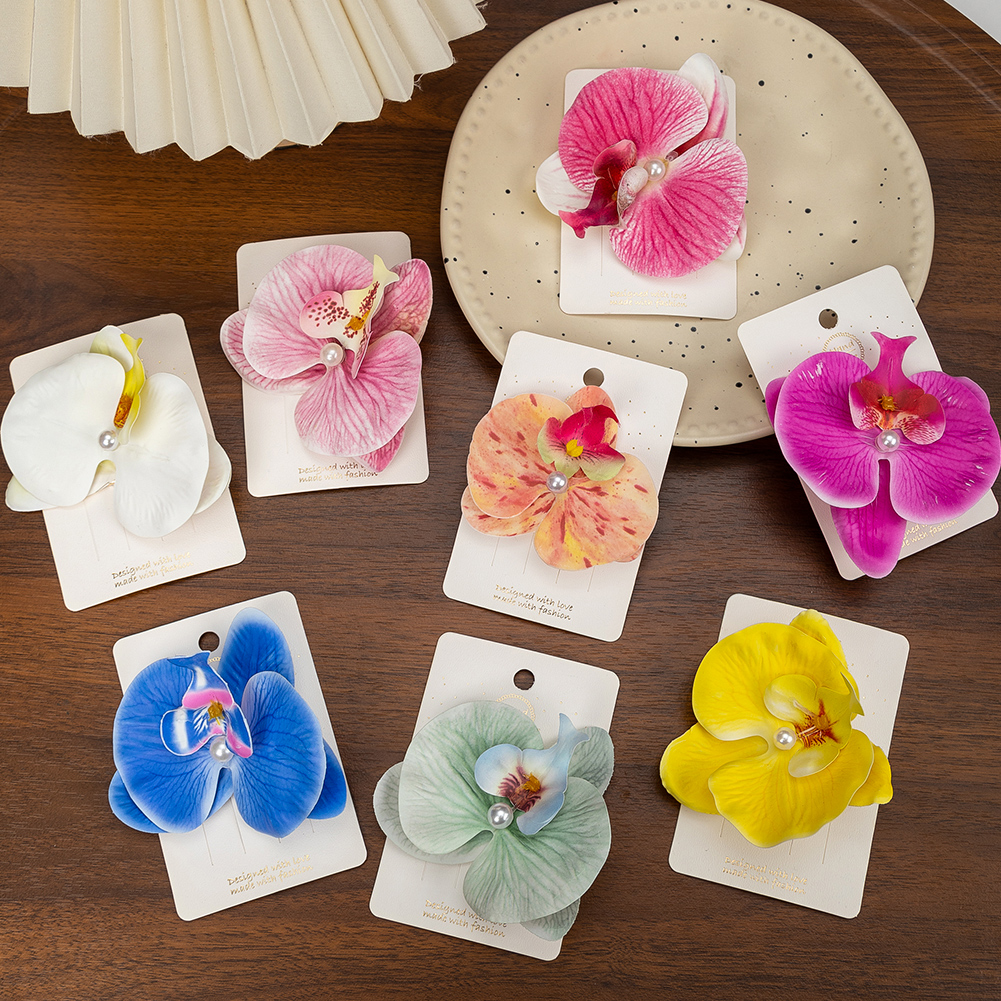 Orchid Phalaenopsis - Artificial Orchid Flower Butterfly Hair Clips