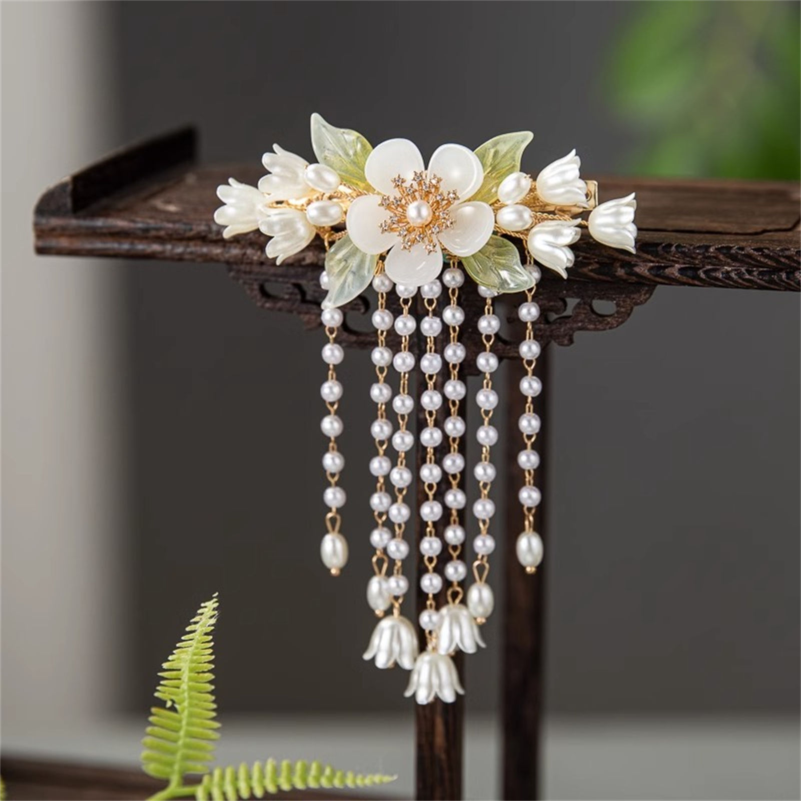 Vintage Flower Tassel Hair Cli - مراجعة Orchid Phalaenopsis وسعره